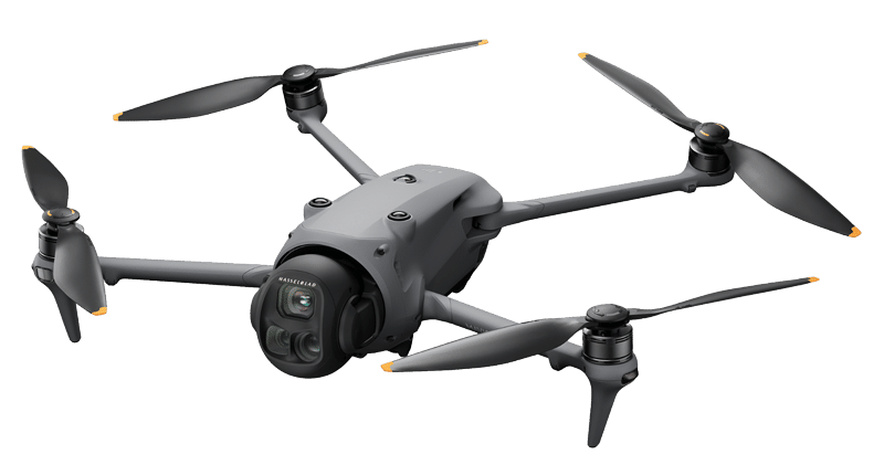 Our Mavic 4 Pro drone is used for most aerial filming and photography